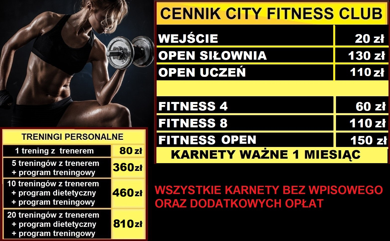Cennik City Fitness Club